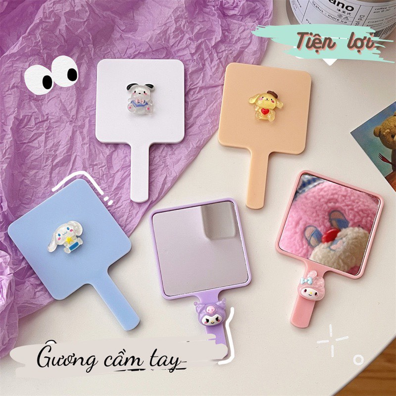 Gương Trang Điểm Cầm Tay Thiết Kế Hoạt Hình Dễ Thương LyLy