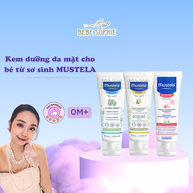 Kem dưỡng mặt cho bé từ sơ sinh Mustela Hydra bebe