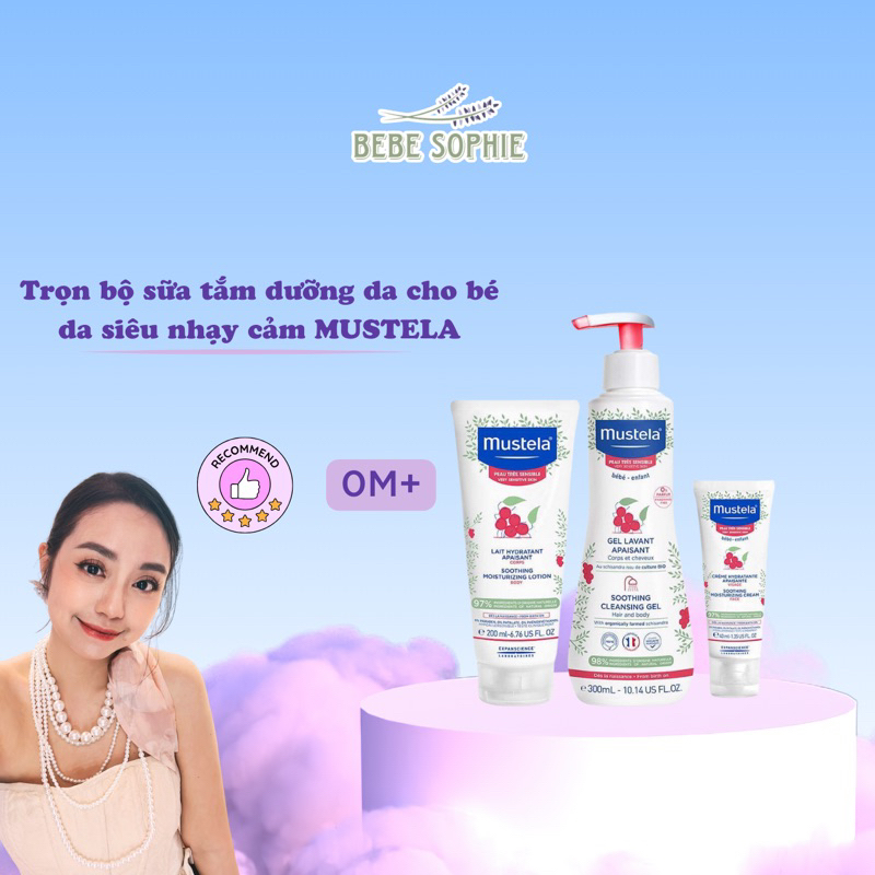 Trọn bộ sản phẩm chăm sóc cho bé da siêu nhạy cảm Mustela