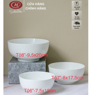 ( xả hàng) Tô-Đĩa Chén-Bát Cơm Sứ Trắng Trơn Minh Châu Dáng Hàn Quốc Cao Cấp( Gốm Sứ Minh Châu)