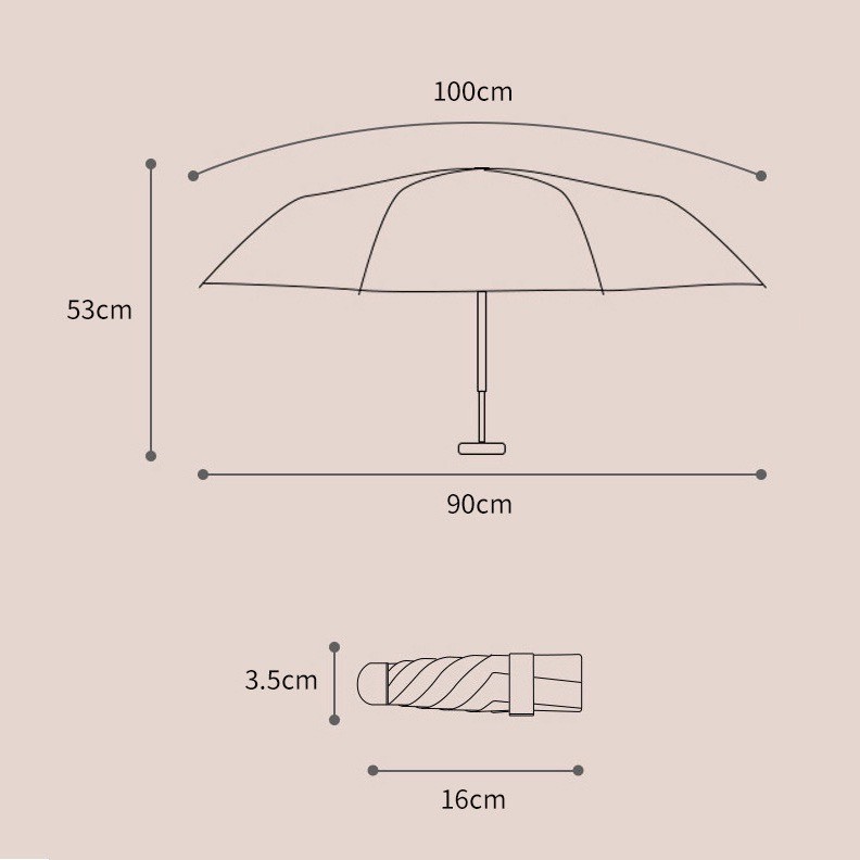 Ô mini che nắng gấp gọn chống tia UV tiện mang đi du lịch kèm hộp đựng - Dù mini có chống tia UV cực tốt