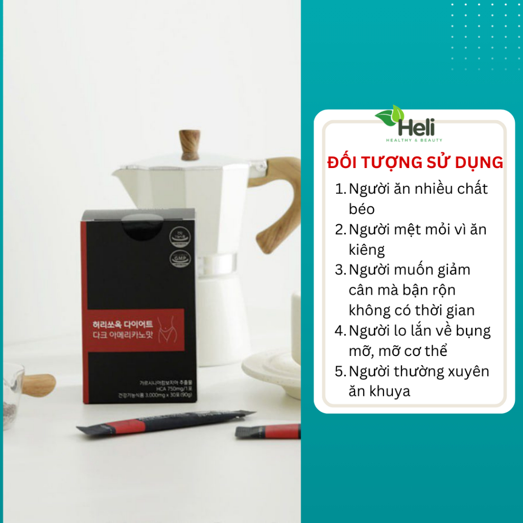 Cà Phê Giảm Cân Chiết Xuất Quả Bứa HealthHouse Heorissok Diet Dark Americano Flavor 30 gói/ 1 hộp