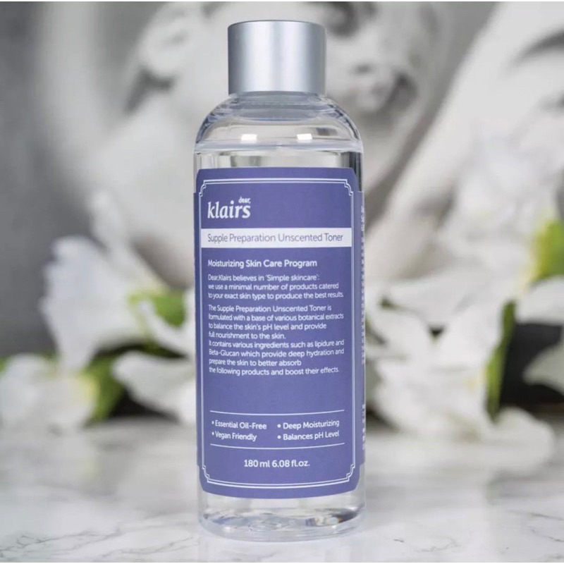 Nước Hoa Hồng Không Mùi Dưỡng Ẩm Và Làm Mềm Da Dear Klairs Supple Preparation Unscented Toner 180ml