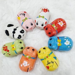 lợn mini tiết kiệm dáng dài nơ gốm sứ