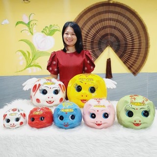 Heo bóng tiết kiệm to khổng lồ số 7 dáng tròn 40cm