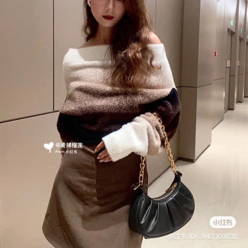 Túi đeo vai xếp nếp đôi -