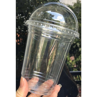 Combo 50 ly nhựa nắp cầu, cốc nhựa có nắp cầu loại lớn 500ml miệng 93mm đựng sinh tố, trà sữa