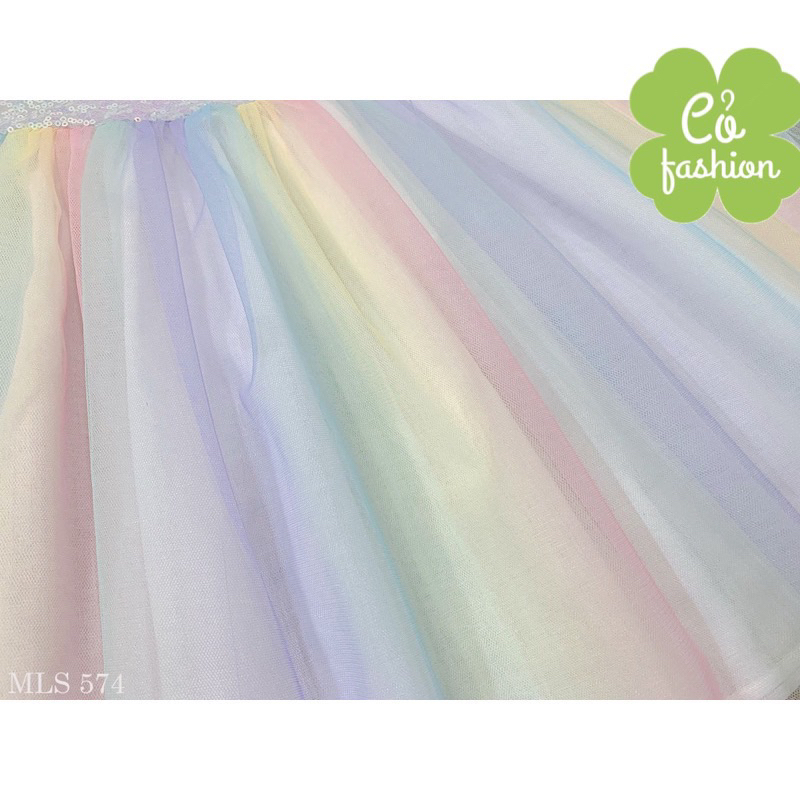 Váy công chúa kim sa cầu vồng siêu xinh cho bé 9-32kg