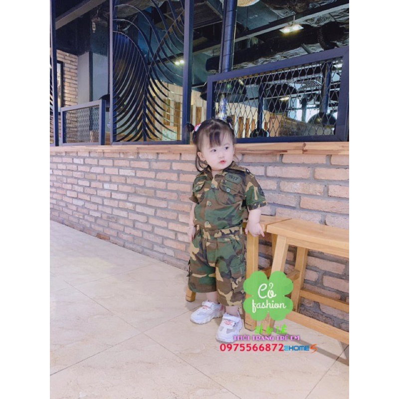 Bộ quần áo rằn ri cộc tay bé trai bé gái siêu đẹp