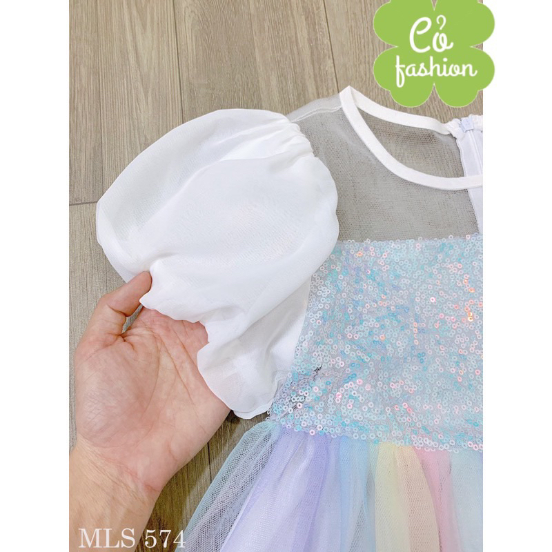 Váy công chúa kim sa cầu vồng siêu xinh cho bé 9-32kg