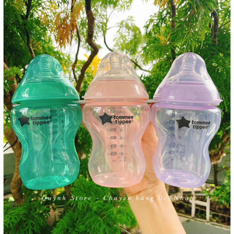 Bình sữa Tommee Tippee nhiều màu sắc Pastel 260ml - núm Âu số 1