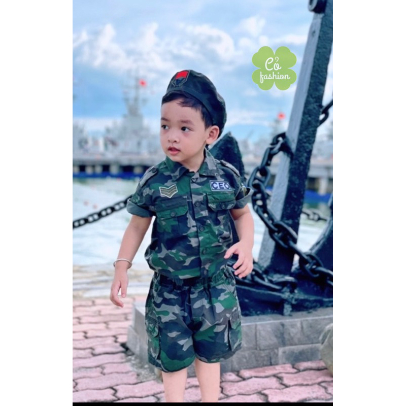 Bộ quần áo rằn ri cộc tay bé trai bé gái siêu đẹp