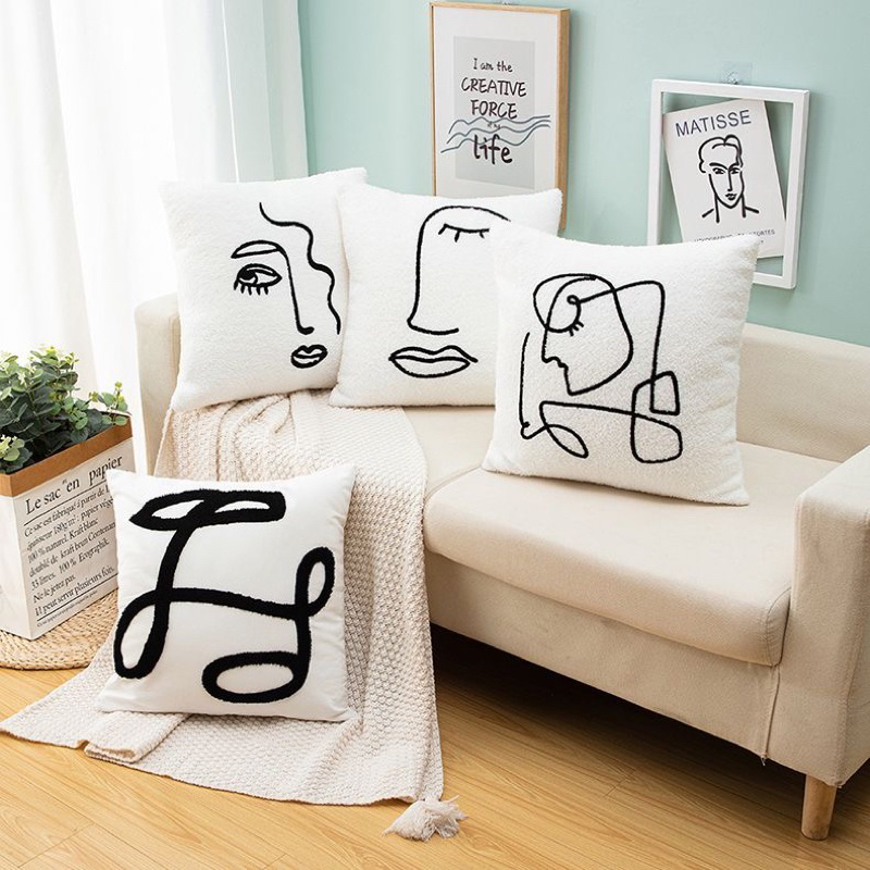 Set gối tựa lưng đơn giản decor trang trí sofa phòng khách