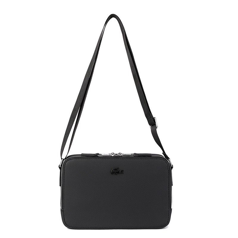 Túi nam Lacost phom hộp chữ nhật da chần trơn hai màu thanh lịch