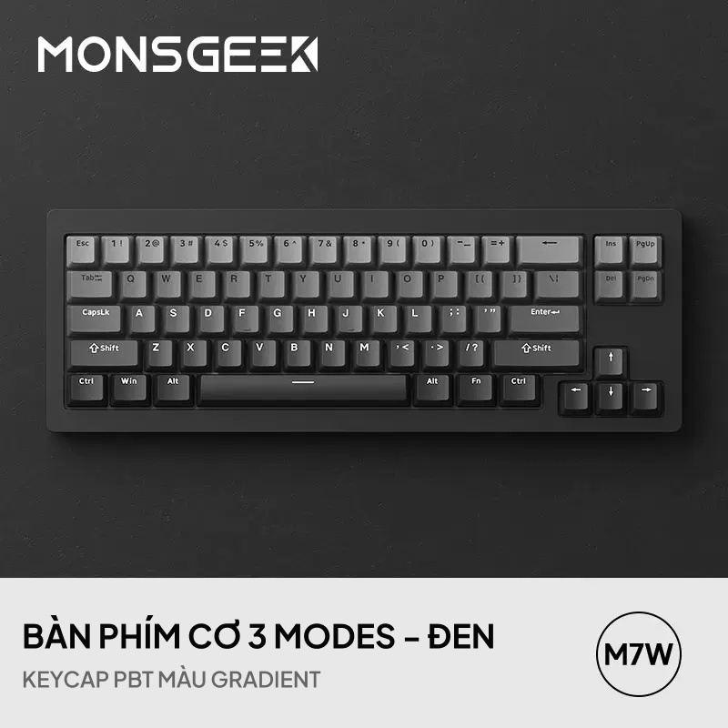 Bàn phím cơ không dây Monsgeek M7W | Case Nhôm | 3 Modes | Mạch Xuôi | Led RGB