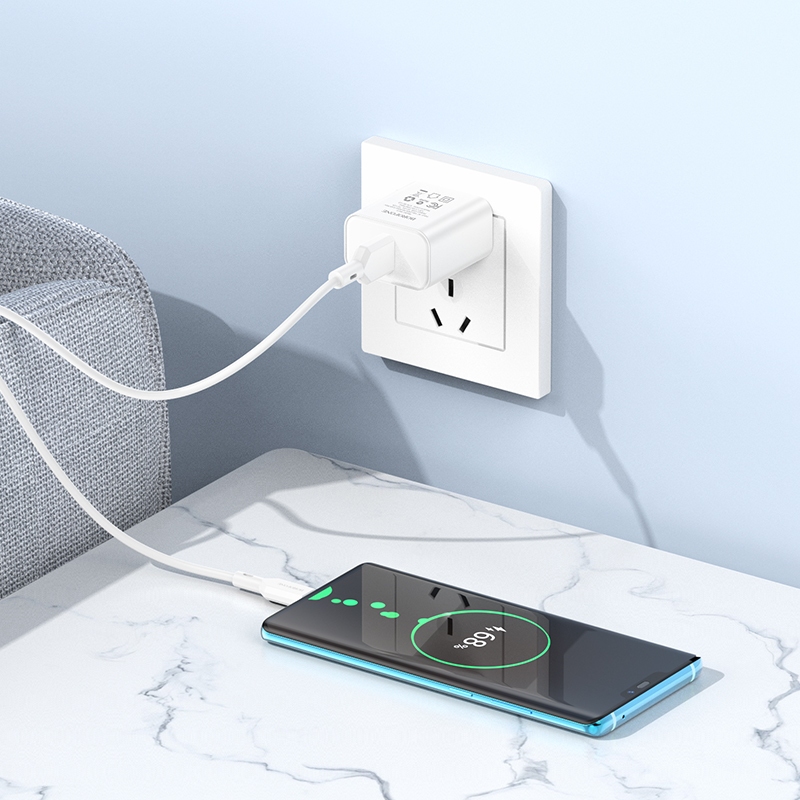 Bộ sạc nhanh samsung 18w chính hãng Hoco Củ sạc kèm dây type c cho xiaomi oppo ..