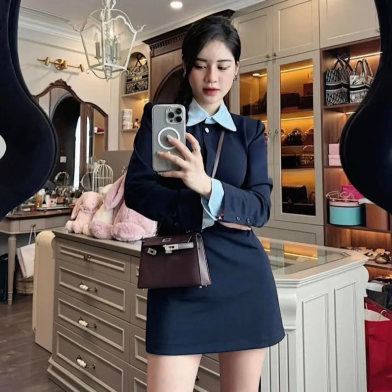 Váy Thư Ký Cổ Đức Dài Tay