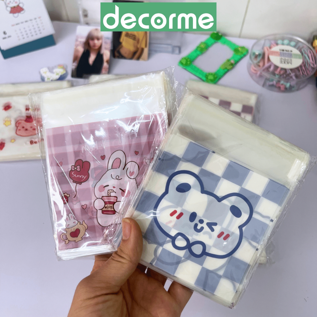 Túi gói kẹo Decorme túi đựng quà bịch gói hàng nhiều kích thước hoạ tiết dễ thương nhiều màu sắc