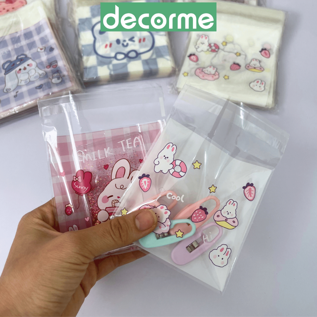 Túi gói kẹo Decorme túi đựng quà bịch gói hàng nhiều kích thước hoạ tiết dễ thương nhiều màu sắc