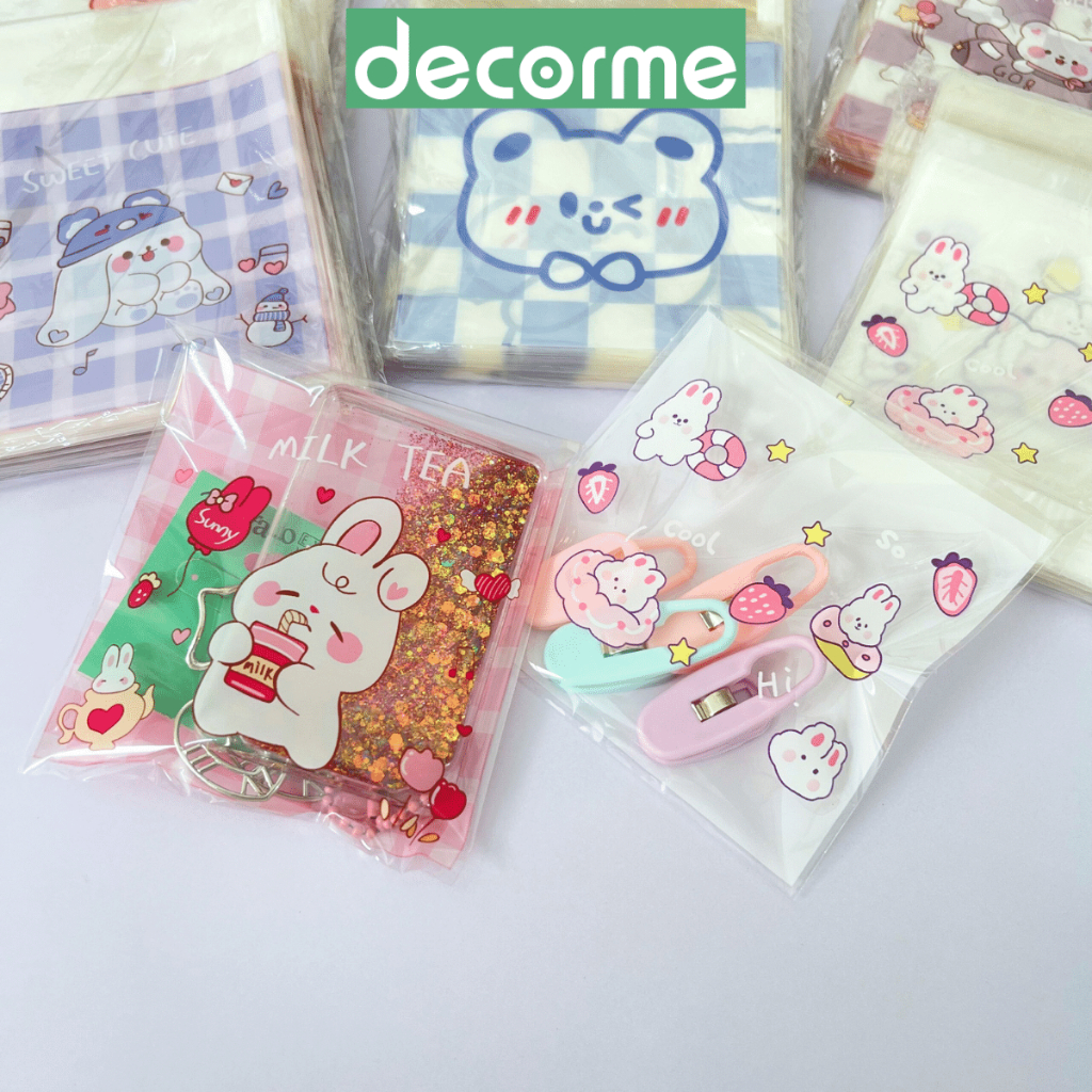 Túi gói kẹo Decorme túi đựng quà bịch gói hàng nhiều kích thước hoạ tiết dễ thương nhiều màu sắc