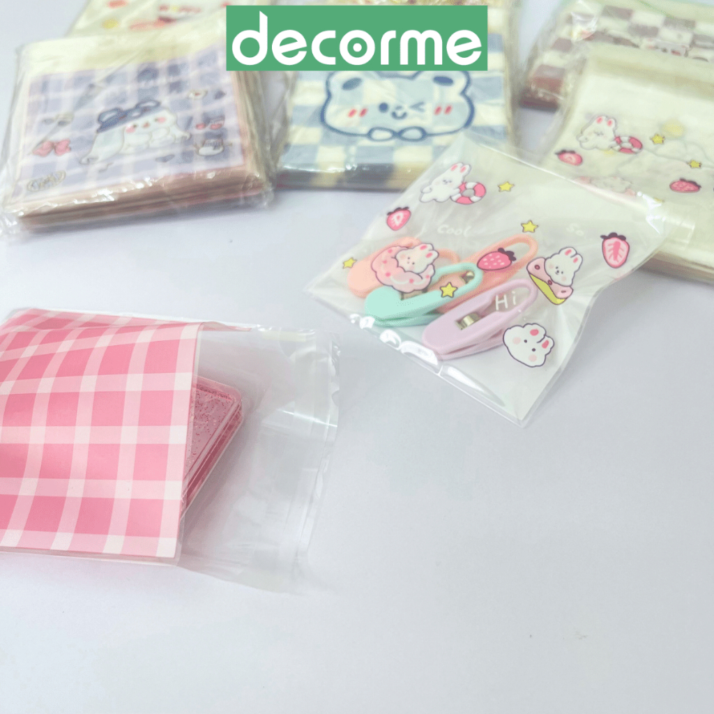 Túi gói kẹo Decorme túi đựng quà bịch gói hàng nhiều kích thước hoạ tiết dễ thương nhiều màu sắc