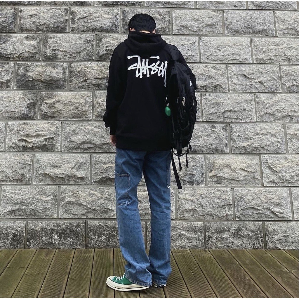 Áo hoodie Stussy nỉ bông cao cấp siêu dày,mũ 2 lớp stussy mũ  bassic form rộng nam nữ