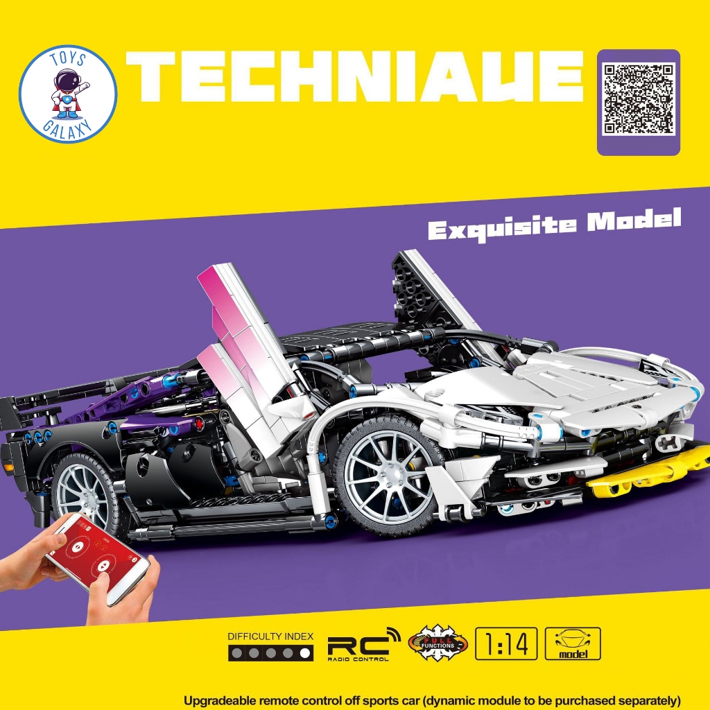 Đồ Chơi Lắp Ráp Mô Hình Điều Khiển Từ Xa RC Technic Siêu Xe Lamborghini Aventador SVJ / Bugatti / Ferrari S701945
