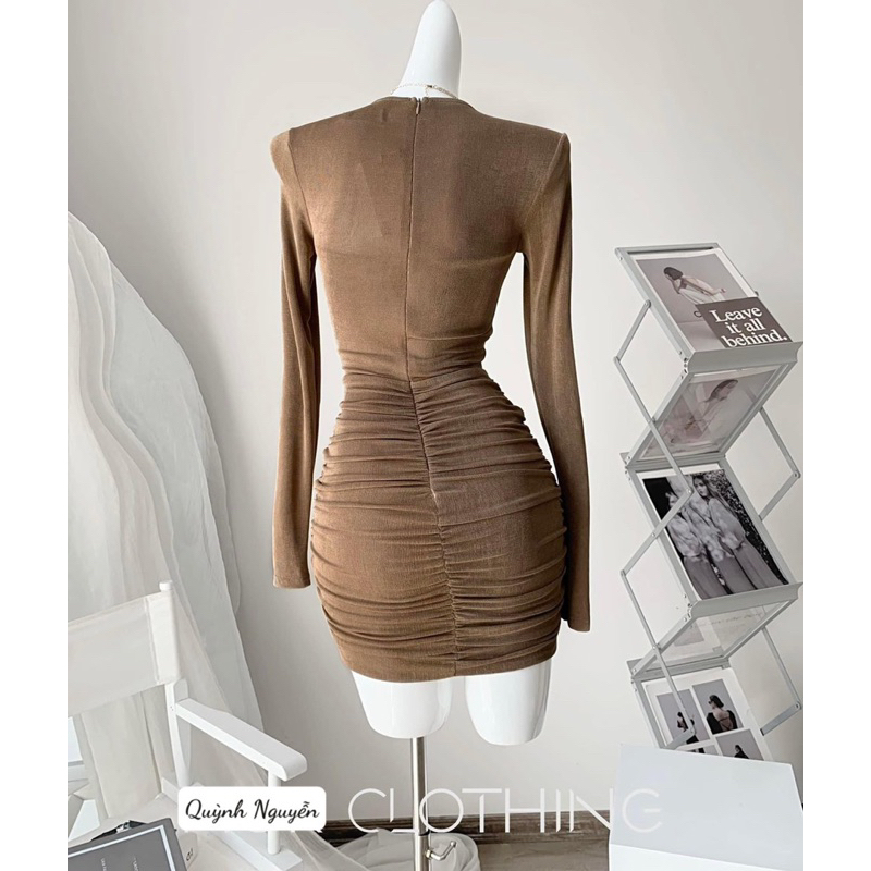 Váy body dúm dài tay