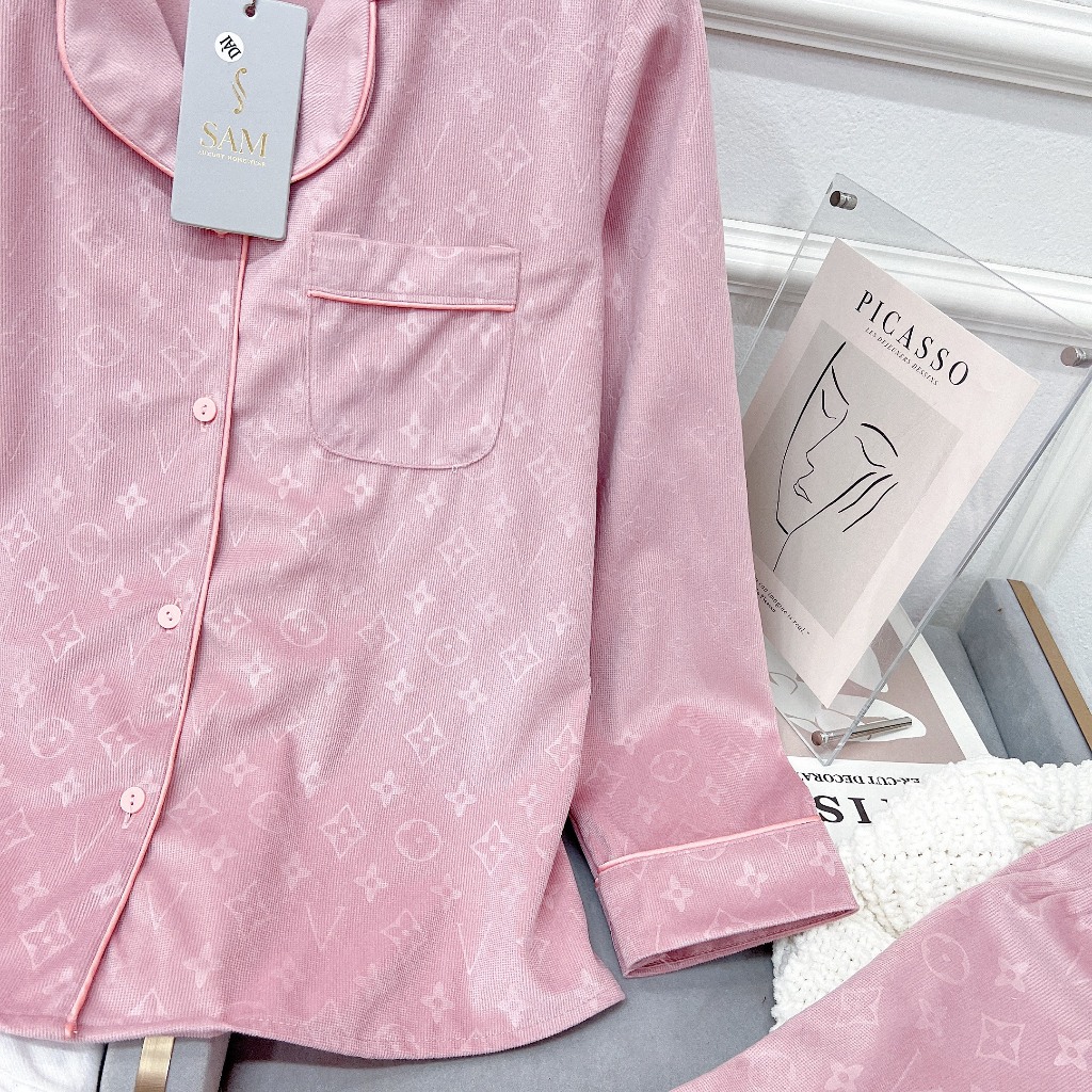 Bộ mặc nhà lụa Sam luxury, pijama nhung hàn hot nhất