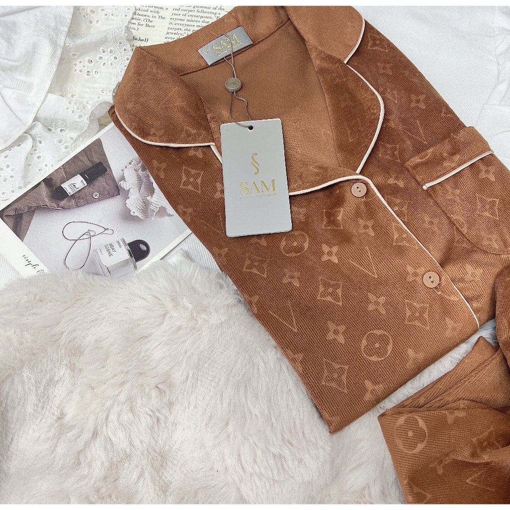 Bộ mặc nhà lụa Sam luxury, pijama nhung hàn hot nhất