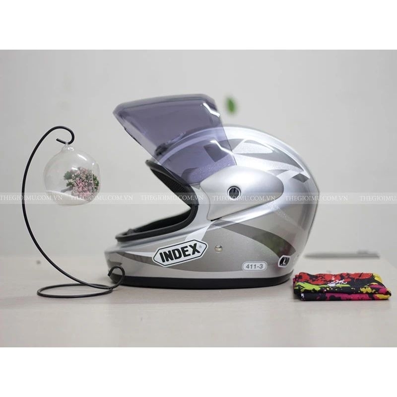 Mũ hàm fullface index chính hãng - Mũ bảo hiểm Index màu đen, xám, xanh