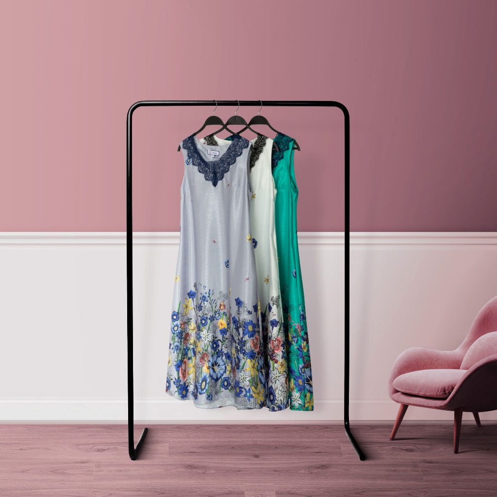 Đầm Anthela Phom Rộng Chân Bông, Đầm Mặc Nhà hoặc Ngủ Điều Thoải Mái Mát Mẻ Chất Vait Lụa