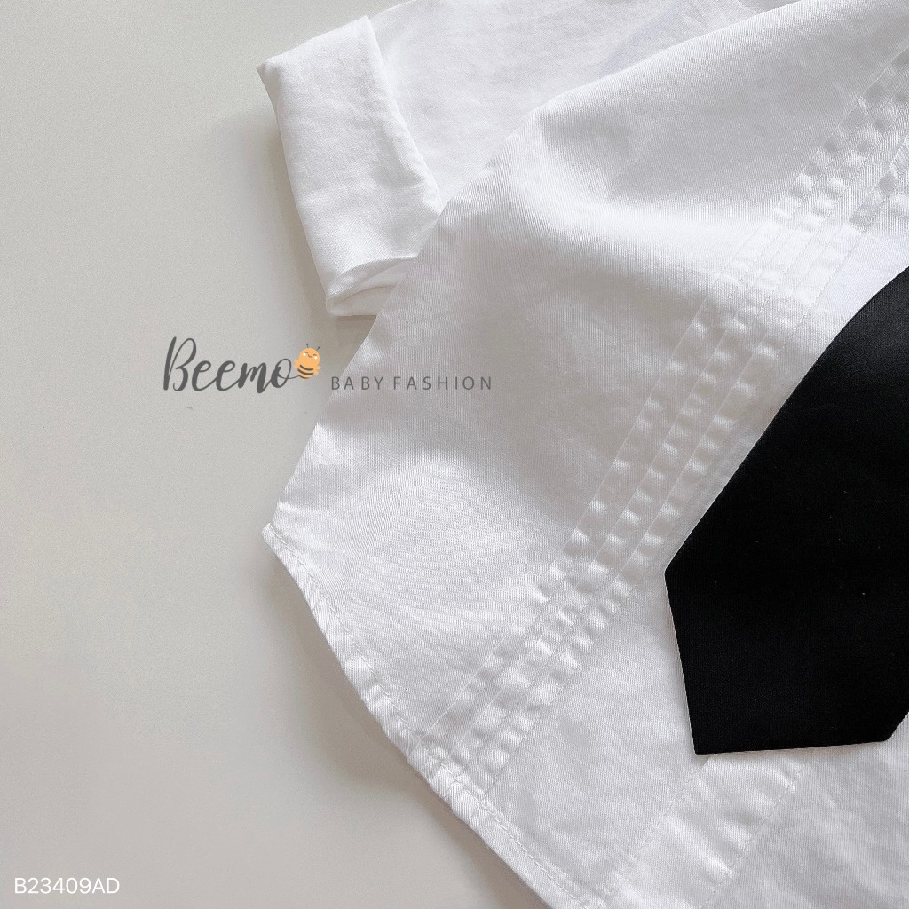 Áo sơ mi dài tay Beemo cho bé trai, xếp li nổi , vải thô Hàn cao cấp, mặc đi học, đi chơi B23409AD