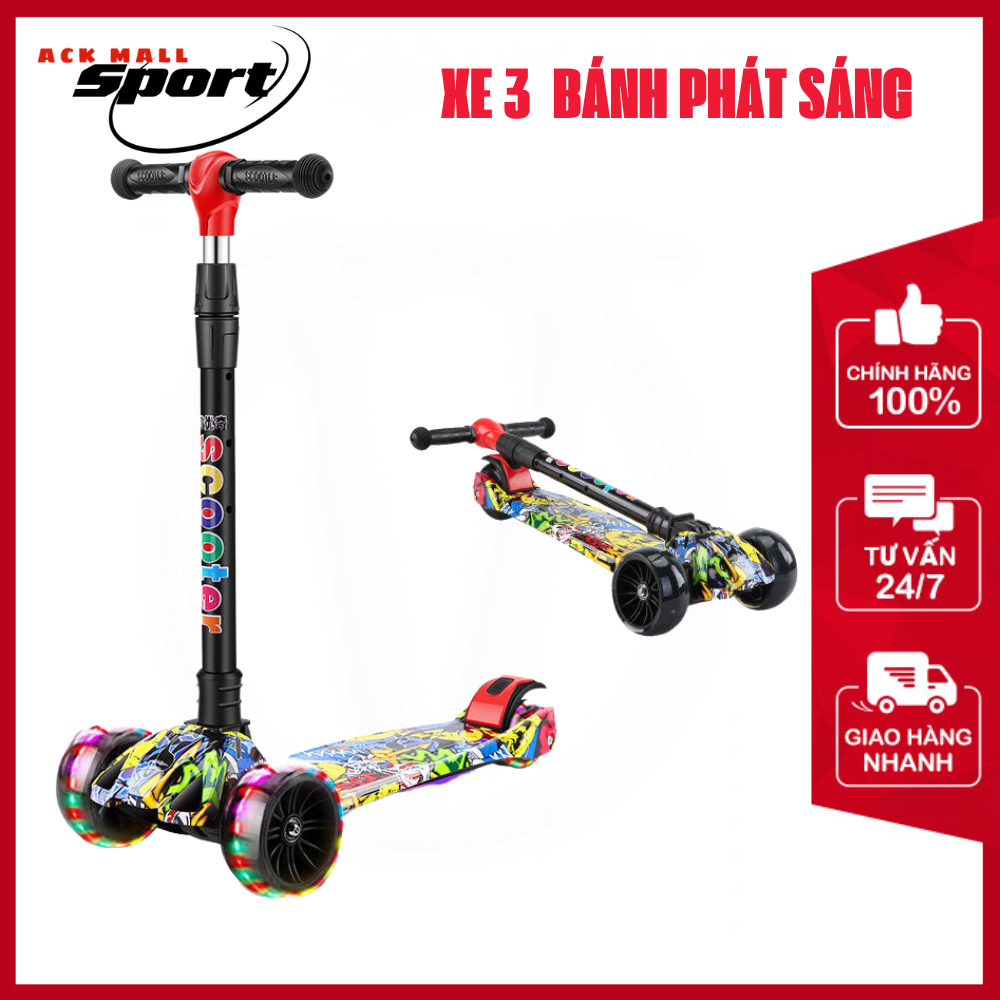 Xe trượt scooter cho bé ,xe scooter 3 bánh Kèm Nhạc