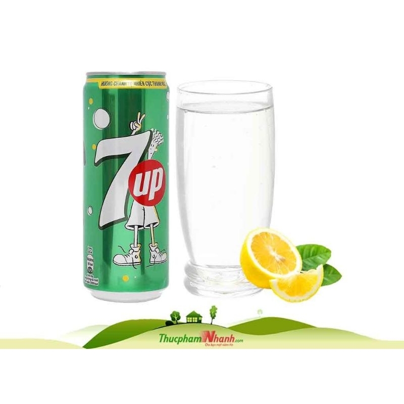 Lôc 6 lon nước ngọt 7up 320ml.