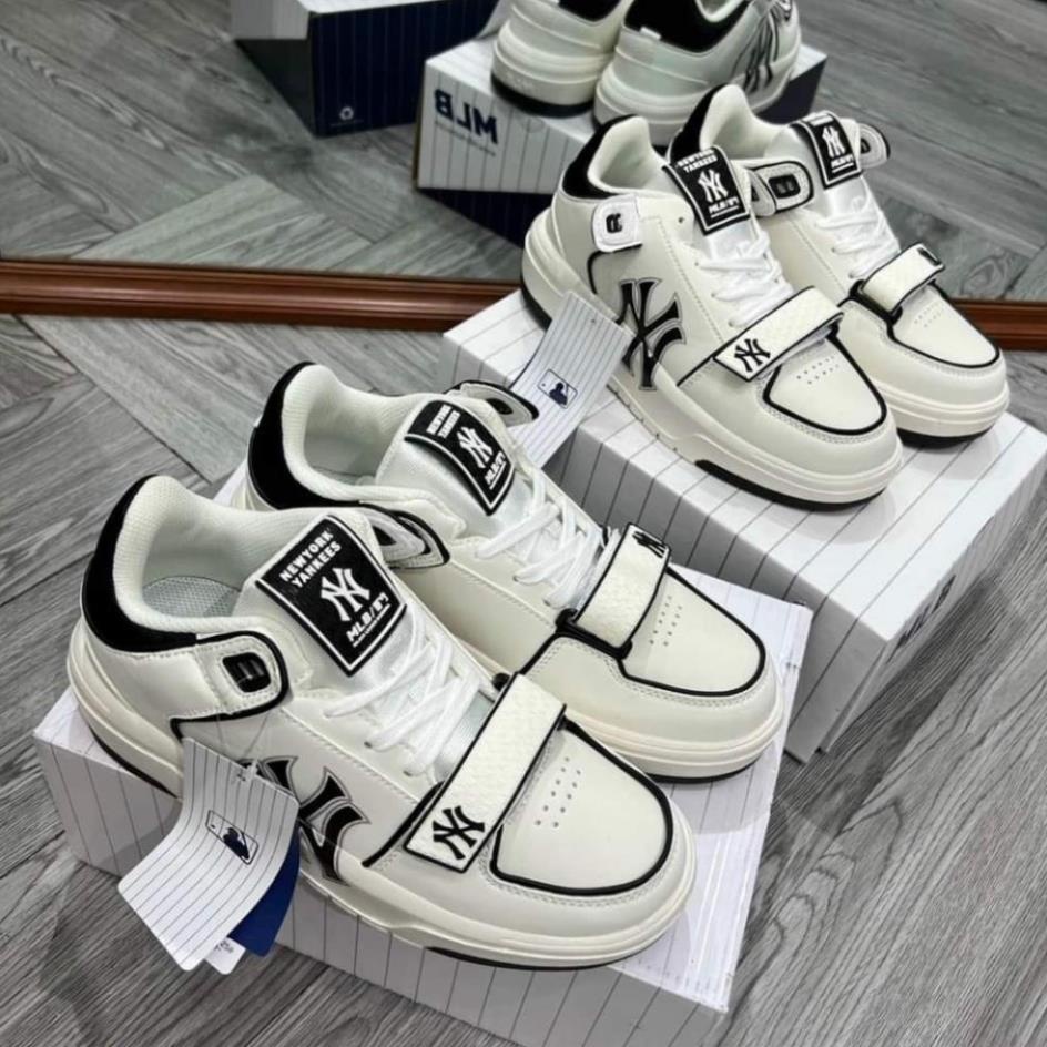 Giày thể thao MLB Chunky Liner Mid Basic New York Yankees, Chunky NY cao cổ quai dán đen trắng 2023 full size 37_43