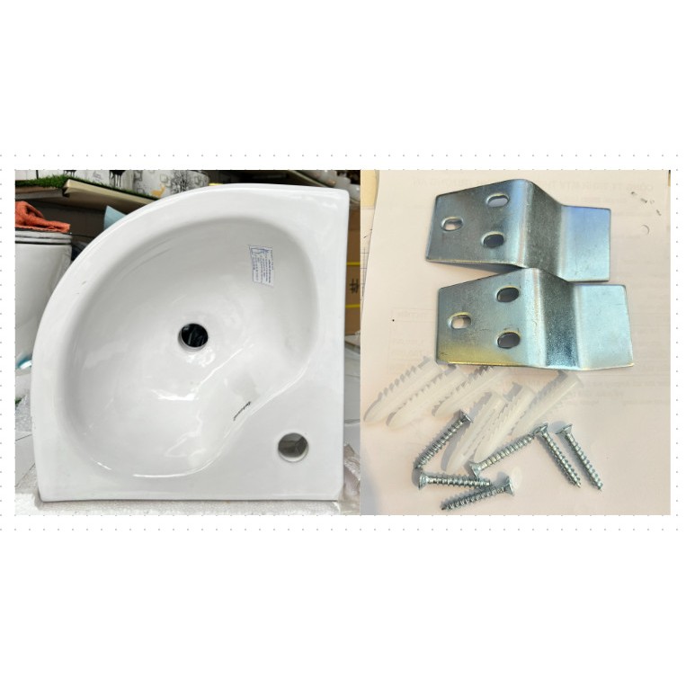 Chậu lavabo góc treo tường