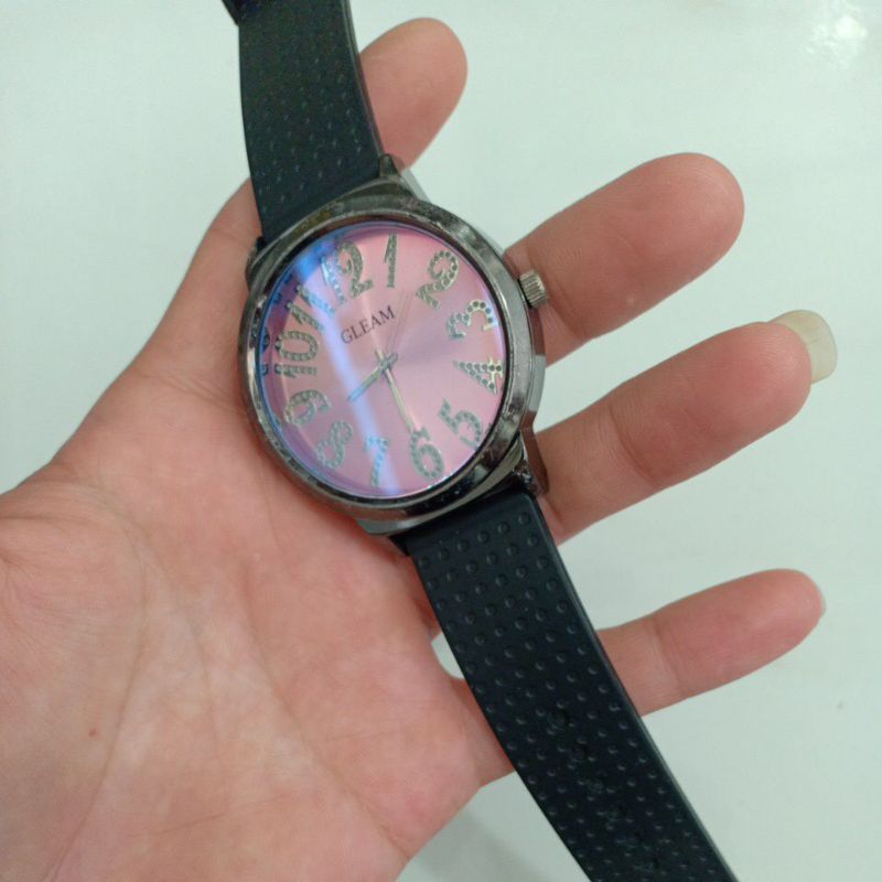 Đồng hồ nam si nhật dây cao su hiệu GLEAM phù hợp nam tay to