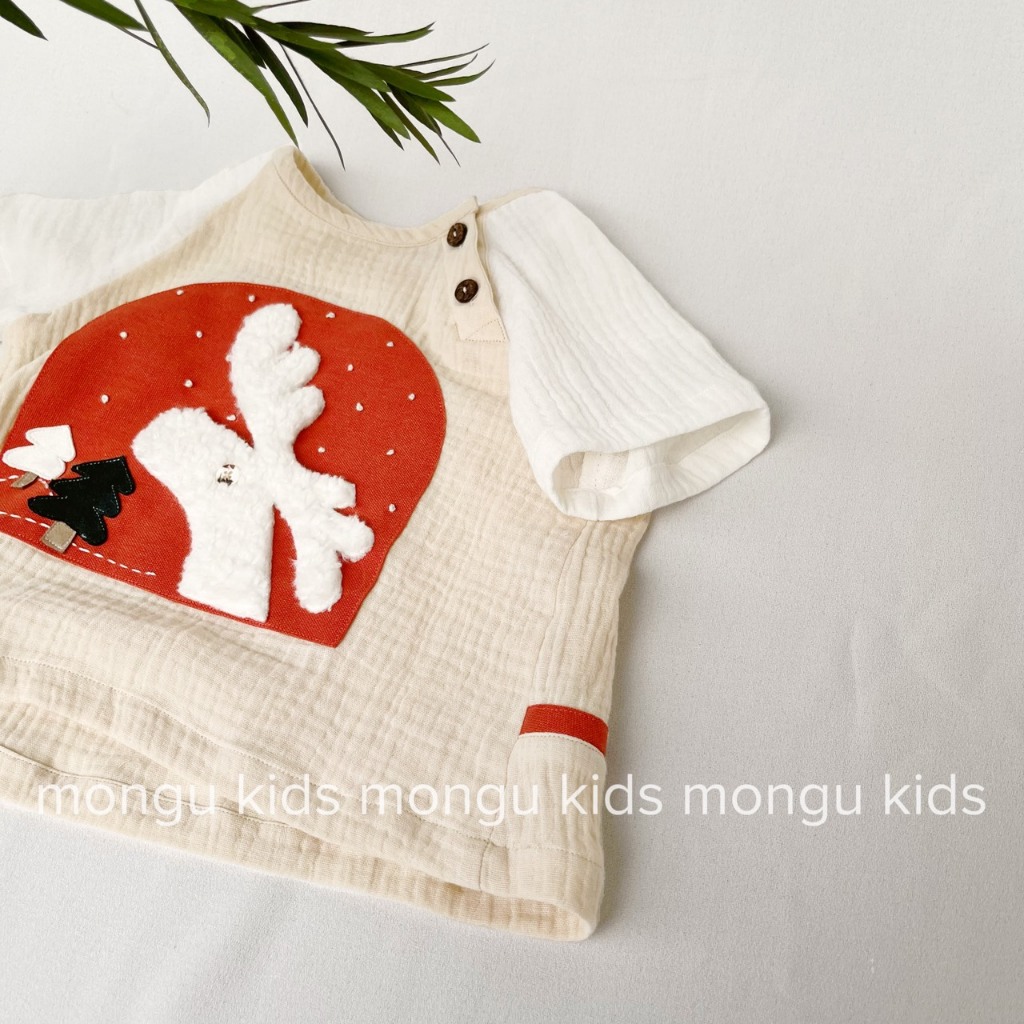 Quần áo thiết kế bé trai _ noel_giáng sinh qua ô cửa_vải linen,vải muslin