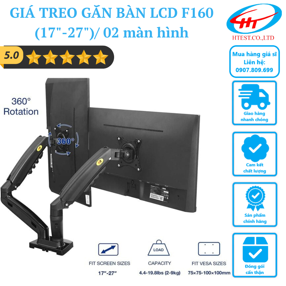 Giá treo | Arm màn hình LCD ErgoTek North Bayou NB cho màn 10 - 32 inch