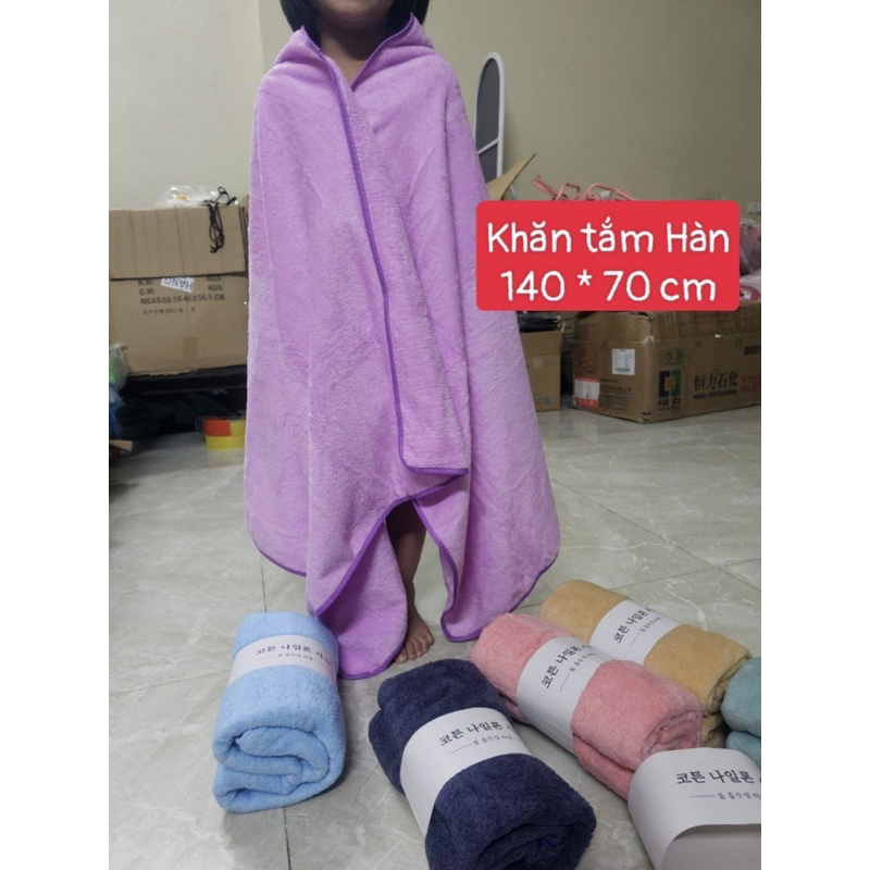 Khăn tắm Hàn Quốc trơn 1 màu giao ngẫu nhiên
