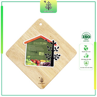 Thớt gỗ vuông mỏng, có lỗ treo tiện lợi - Gỗ Đức Thành - 03901 - Đạt tiêu chuẩn an toàn thực phẩm