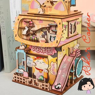 Mô hình nhà búp bê tự lắp ráp bằng gỗ DIY Nhà Mèo