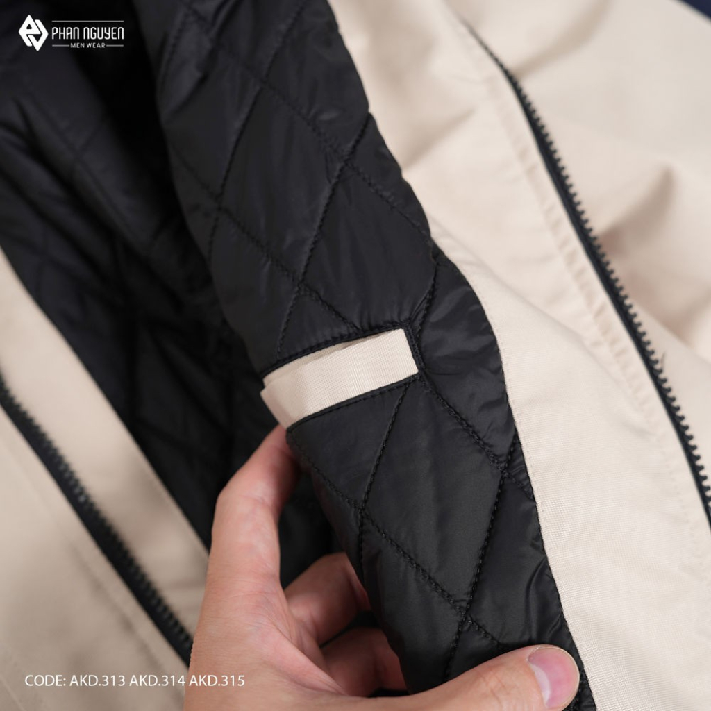 Áo khoác gió 2 lớp nam cao cấp Phan Nguyễn, thiết kế đơn giản, hiên đại, lót lông mềm mại, giữ nhiệt cản gió tốt AKD.313