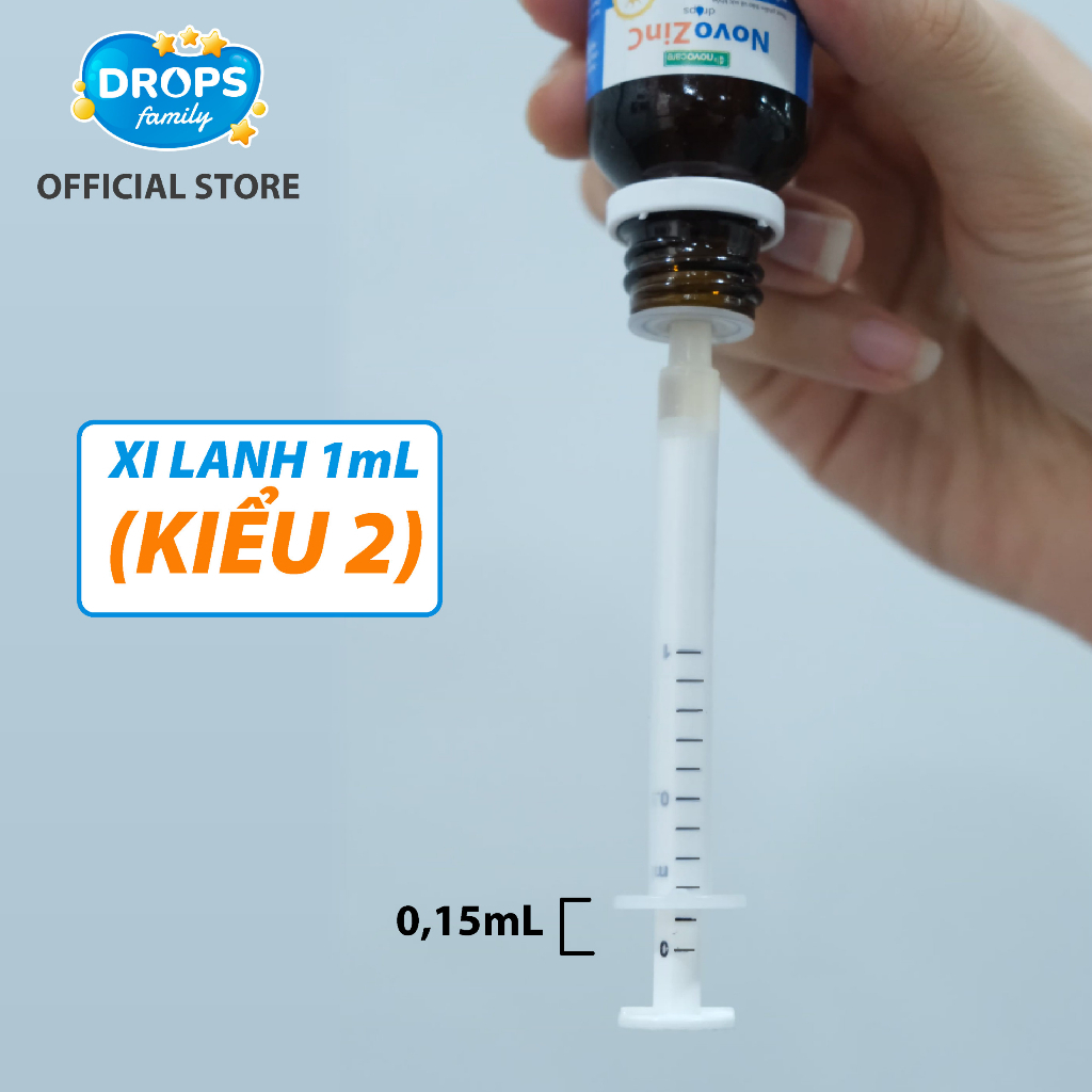 Bơm định liều uống kẽm Novocare cho bé