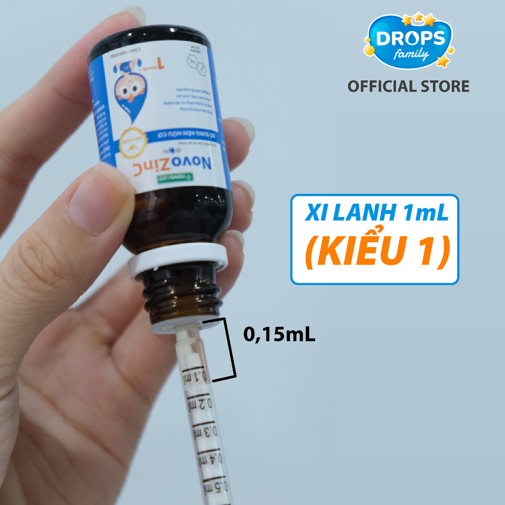 Bơm định liều uống kẽm Novocare cho bé