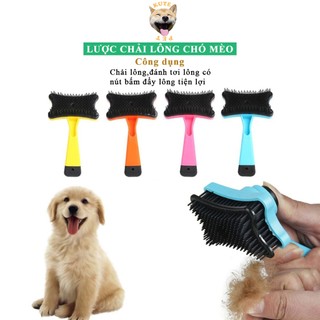 Lược chải lông chó mèo có nút bấm lấy lông