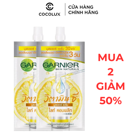 Serum Garnier Bright Complete Anti-Acnes Booster Giảm Mụn Mờ Thâm 7.5ml