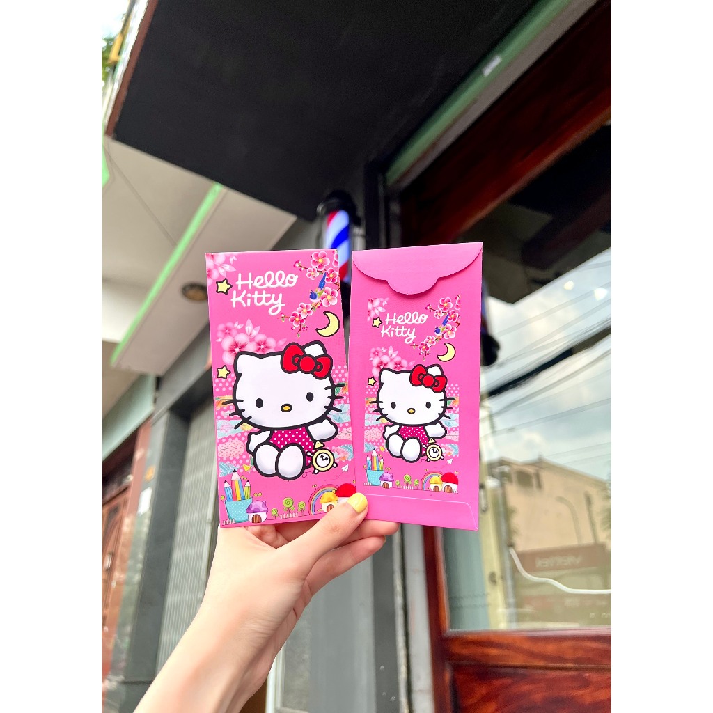 Set 100 phong bao lì xì hoạt hình mèo dodremon gấu dâu