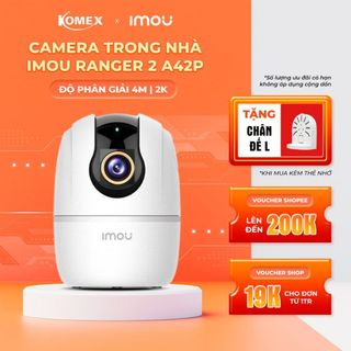 Camera Imou trong nhà  A42P IP Wifi Độ phân giải 4M, Phát hiện và Cảnh báo chuyển động, Đàm thoại, Quay 360 độ komex